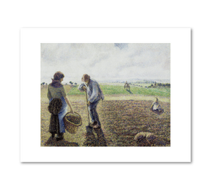 Camille Pissarro, Peasants in the Fields, Eragny, 1890, Albright-Knox Art Gallery, Buffalo, NY. Fine Art Prints in various sizes by 1000Artists.com